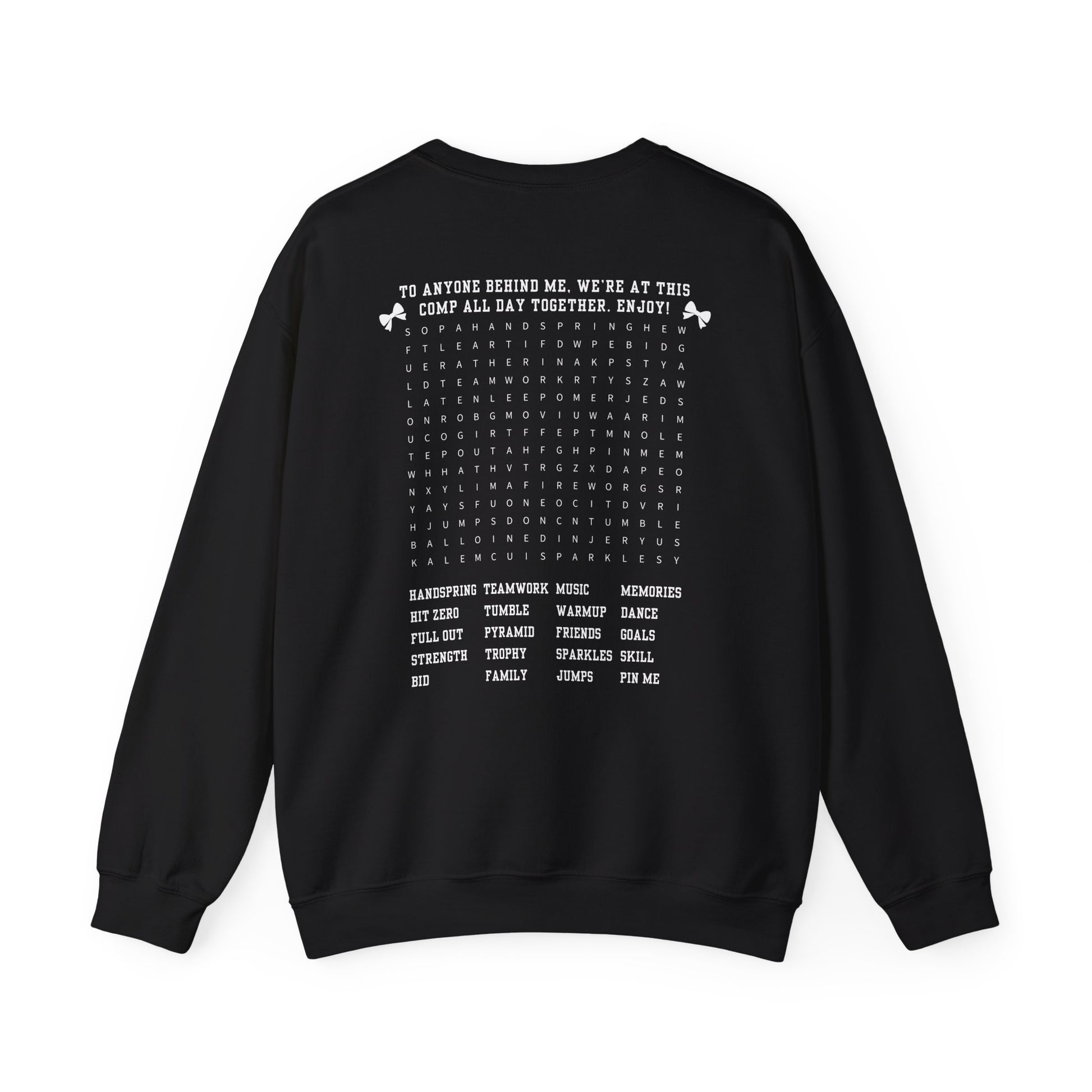cheerleading word search sweatshirt