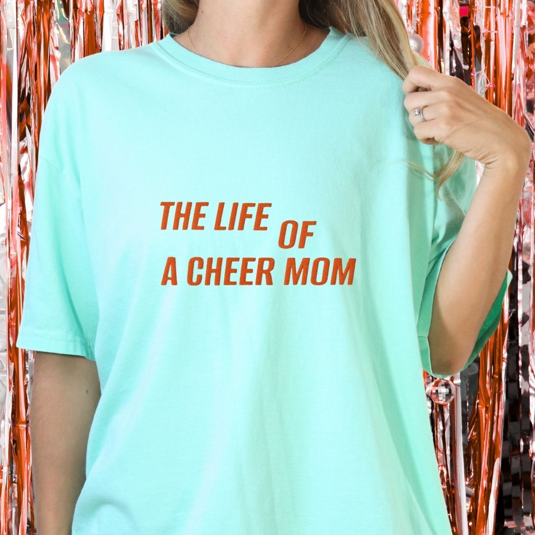 Life of a Cheer Mom - Embroidered Premium T-Shirt