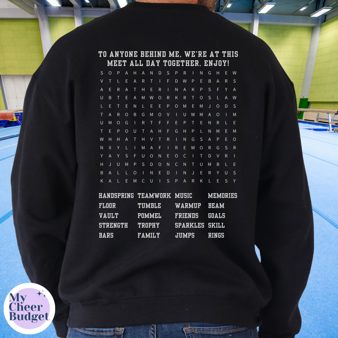 Gymnastics Meet Word Search - Personalized Sweatshirt