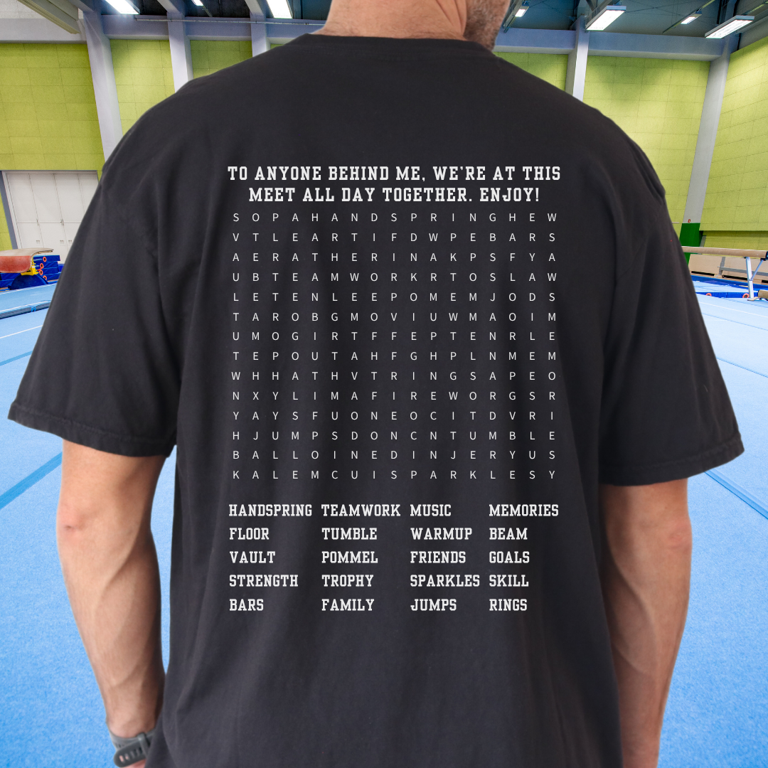 Gymnastics Meet Word Search - Personalized Premium T-shirt