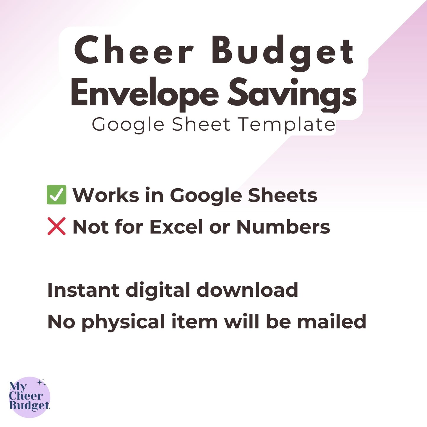 Digital Envelope Savings, Wildflower | Google Sheets Template