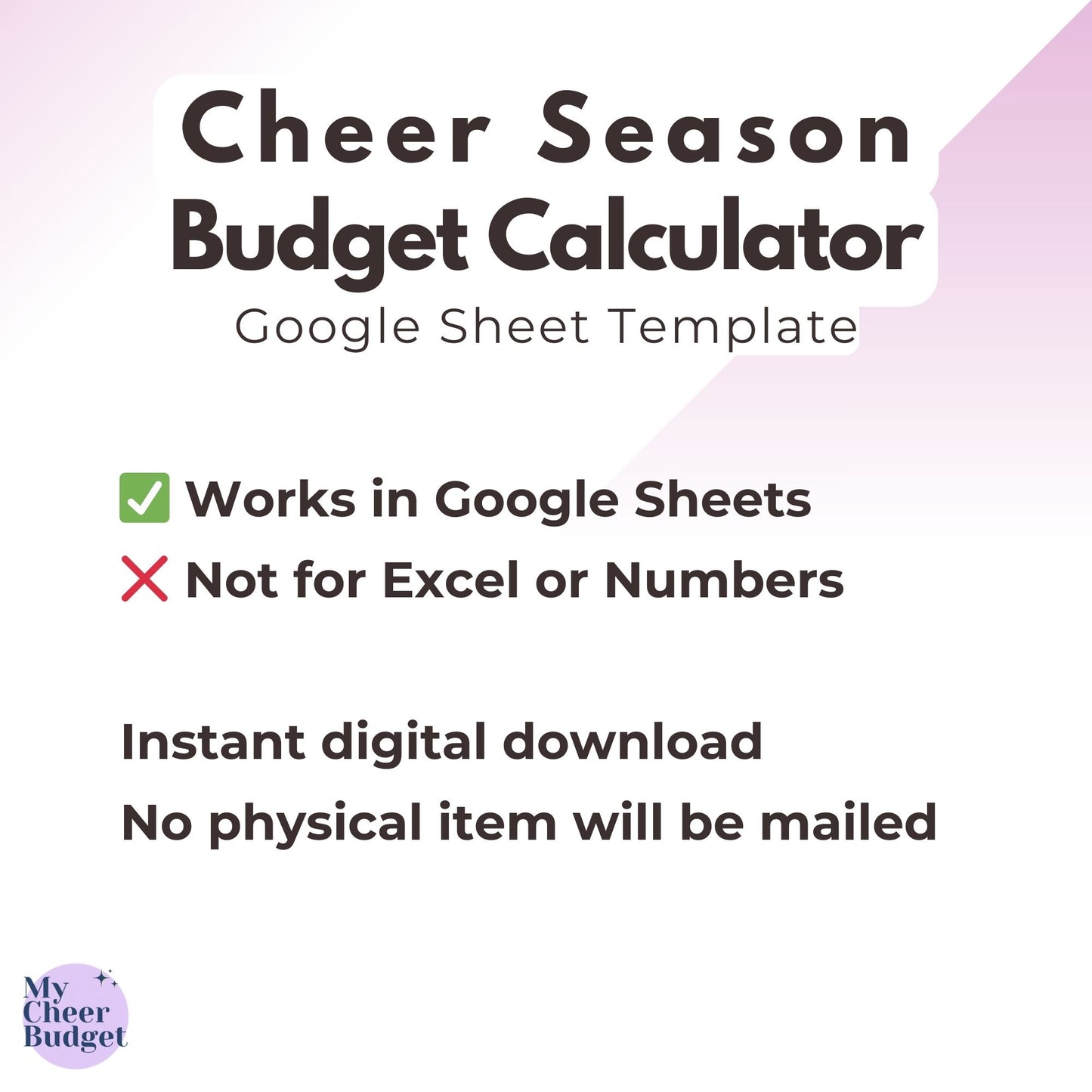 My Cheer Budget, Wildflower | Google Sheets Template