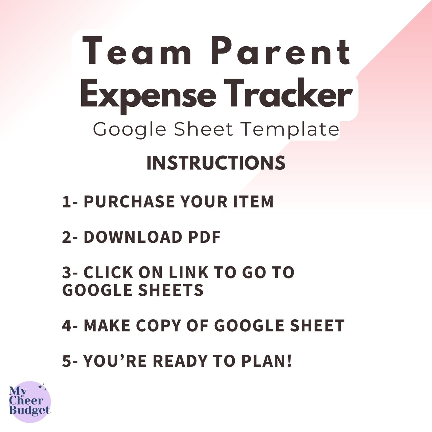 Team Parent Expense Tracker, Rose Garden | Google Sheets Template