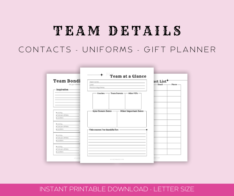 printable planner for cheer moms with cowgirl theme digital download