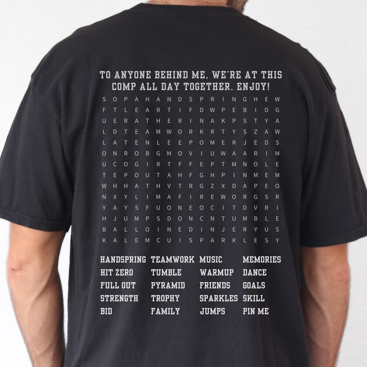 Personalized Cheer Dad Comp Day Word Search | Premium T-shirt