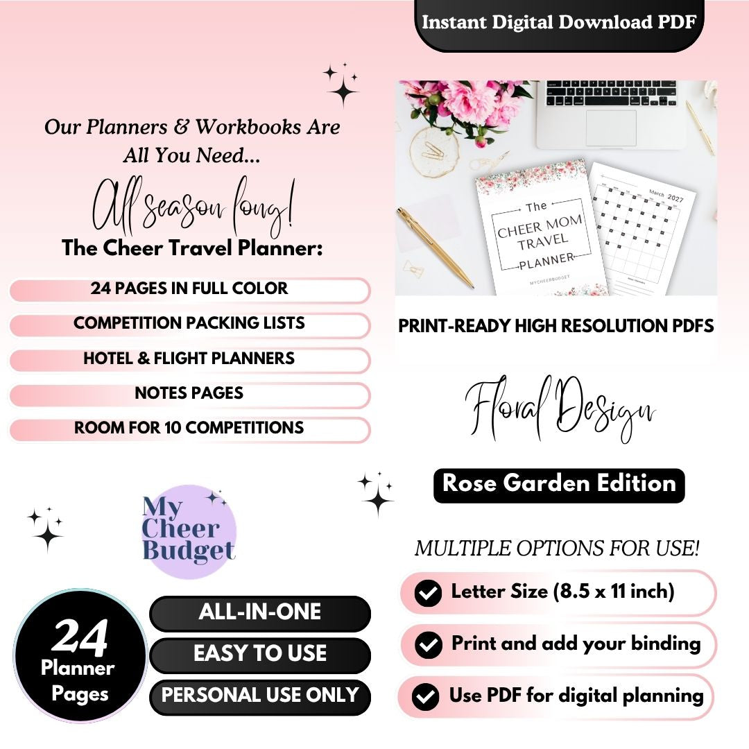 Cheer Mom Competition Travel Planner | Digital Download