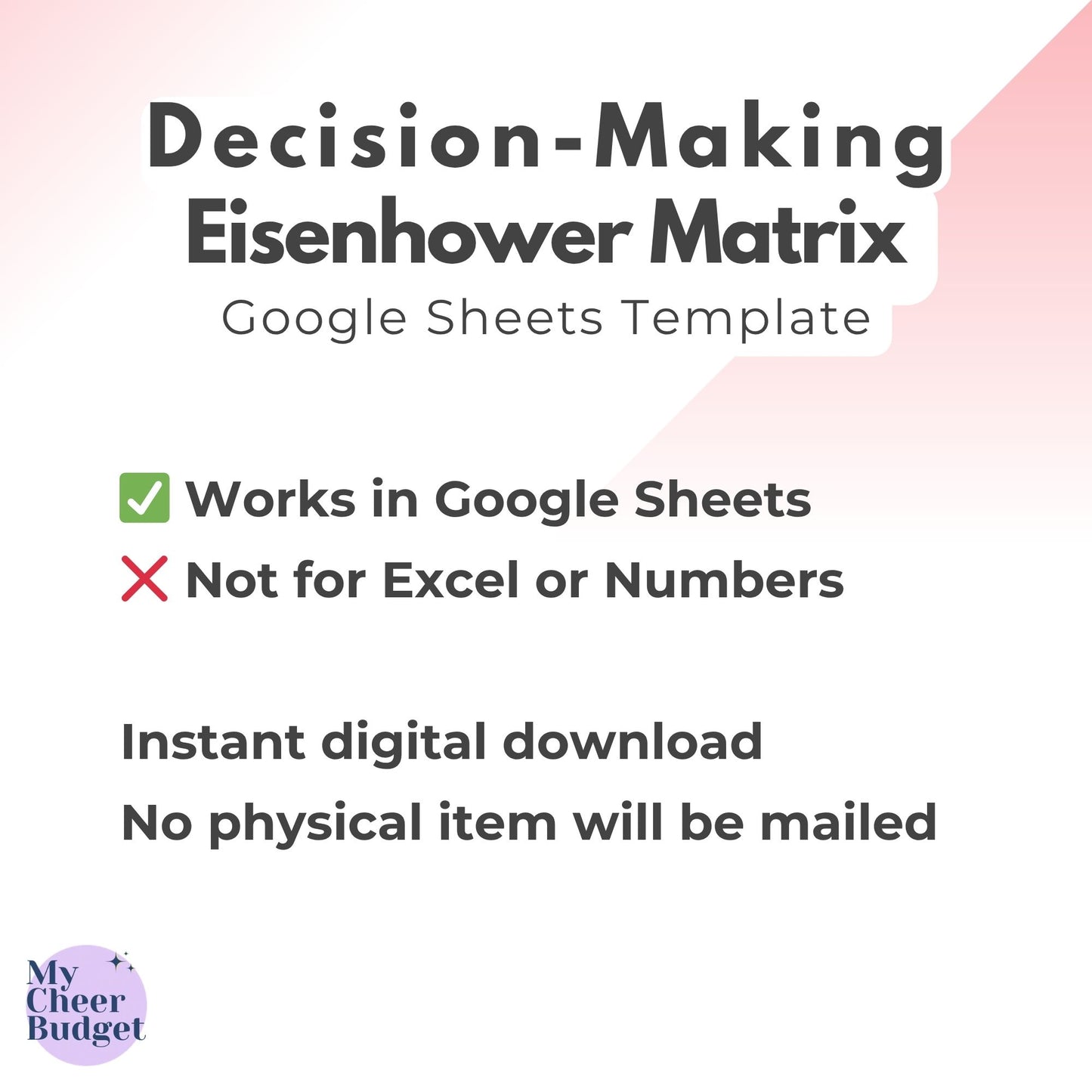 Eisenhower Matrix, Rose Garden | Google Sheets Template