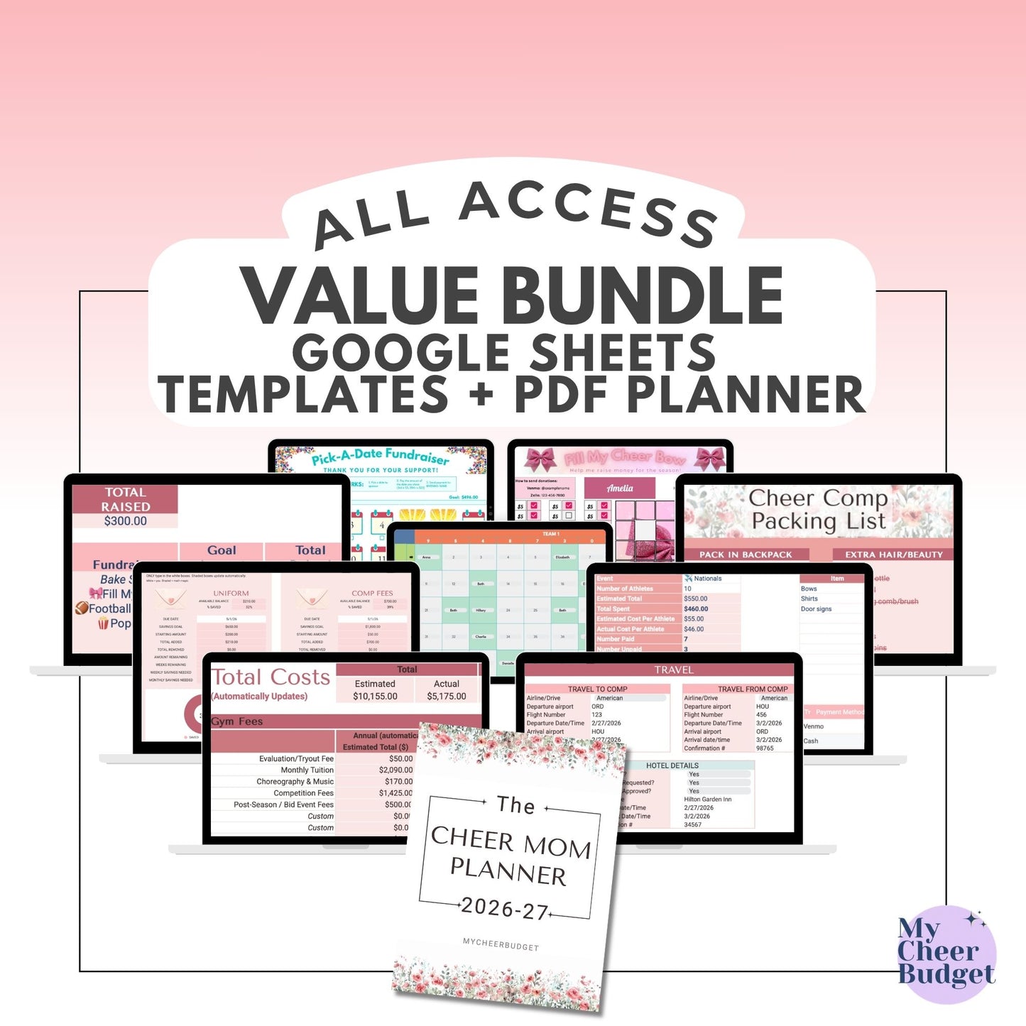 All Access Value Bundle, Rose Garden | Google Sheets Templates + PDF Planner