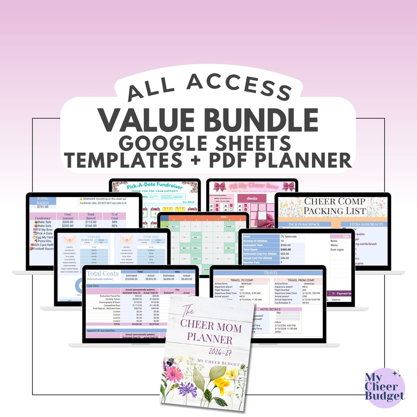 All Access Value Bundle, Wildflower | Google Sheets Templates + PDF Planner