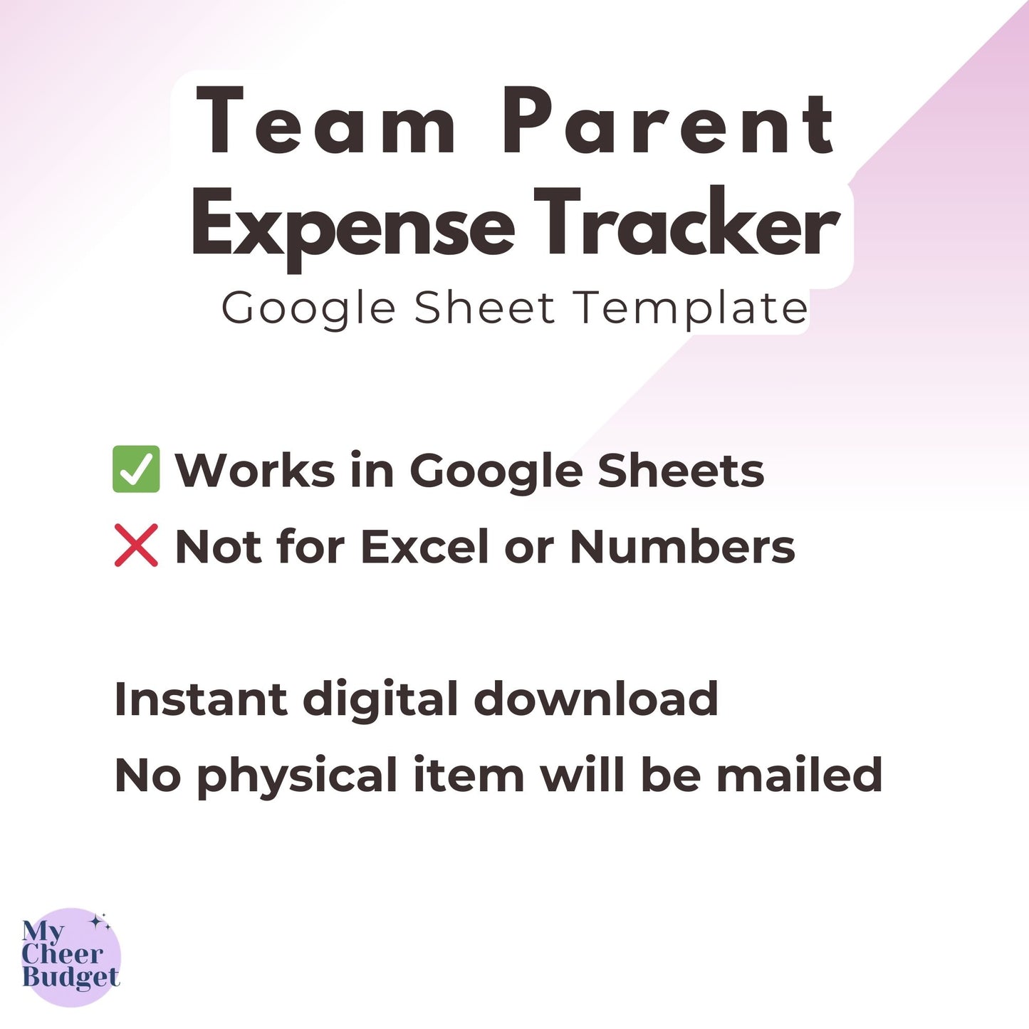 Team Parent Expense Tracker, Wildflower | Google Sheets Template