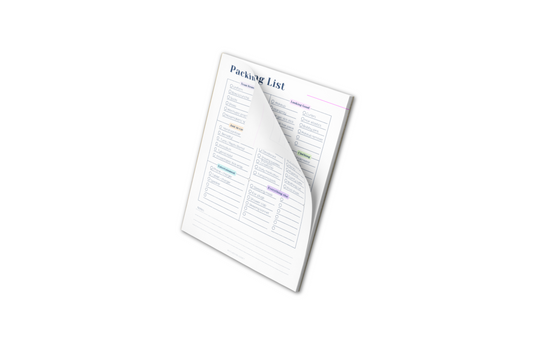 cheer competition packing list, 40 page notepad