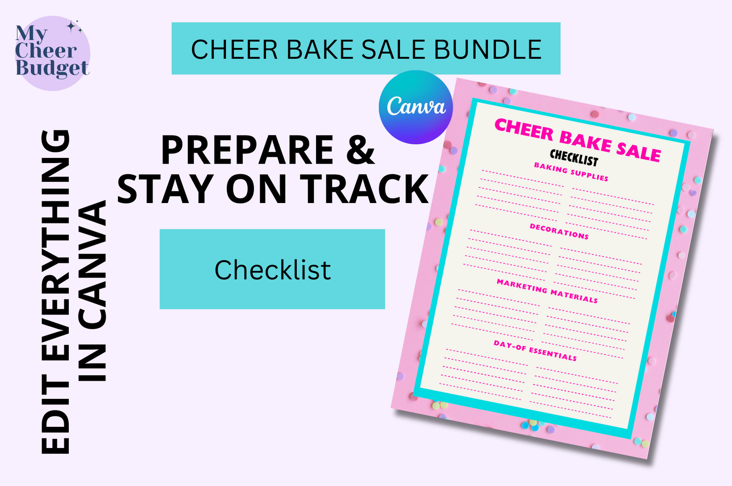 Editable Bake Sale Fundraiser Bundle | Canva Template