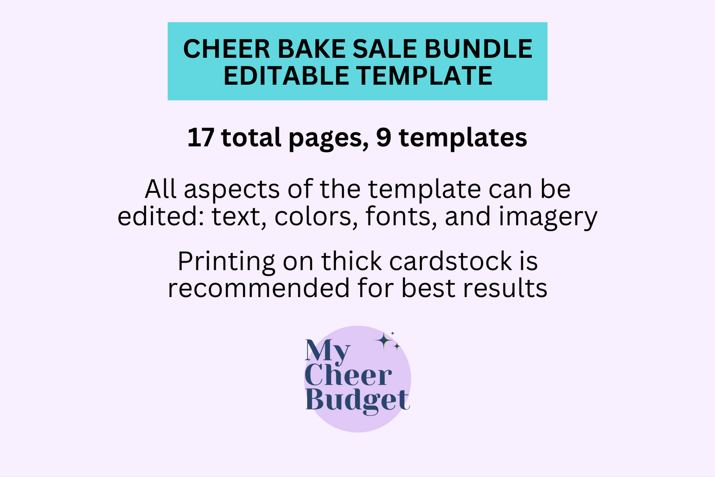 Editable Bake Sale Fundraiser Bundle | Canva Template