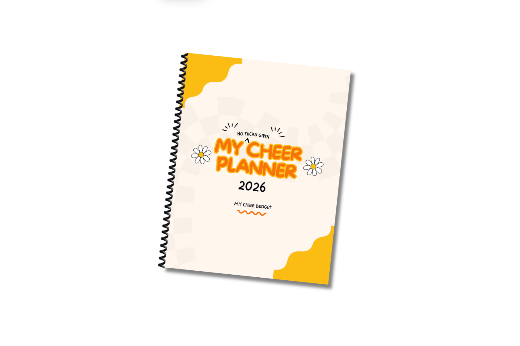 all star cheer mom planner, budget tracker, spiral bound organizer