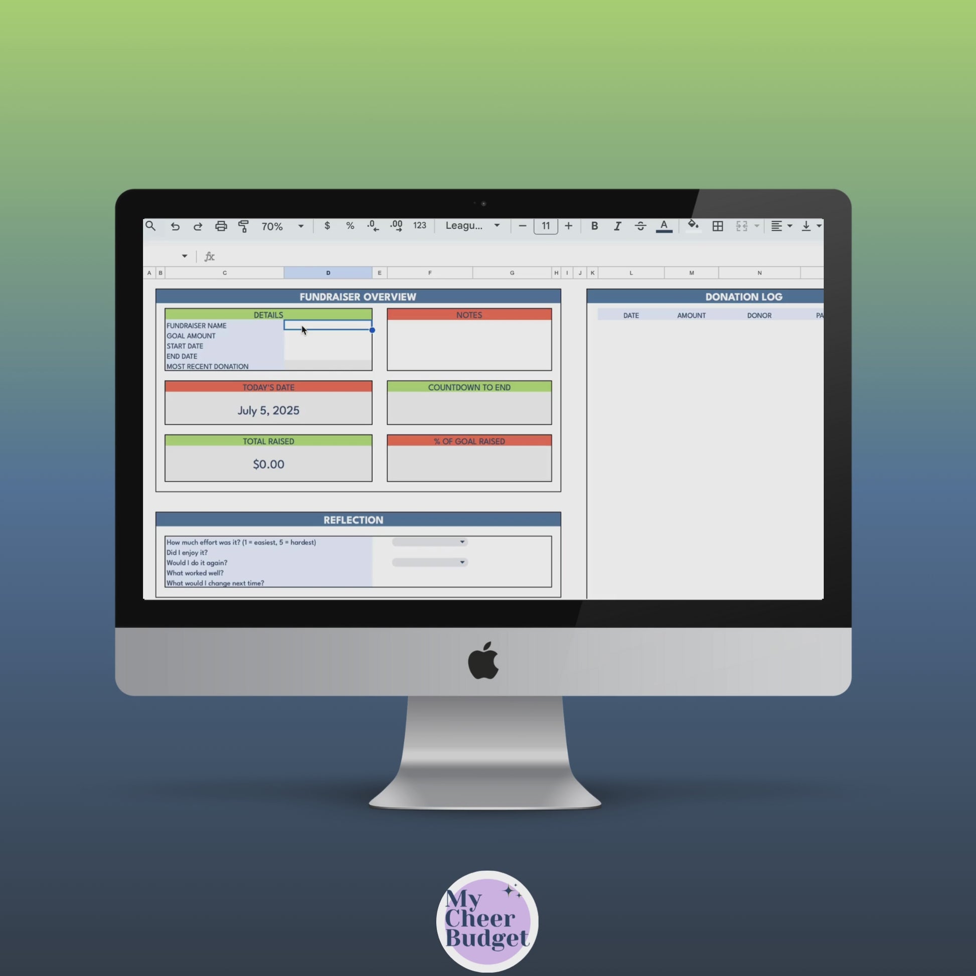 competitive cheer fundraising tracker, google sheet template for budgeting