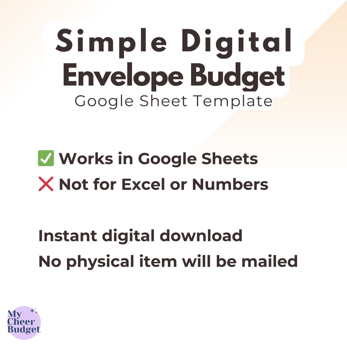 Simple Envelope Budget Tracker | Google Sheets Template