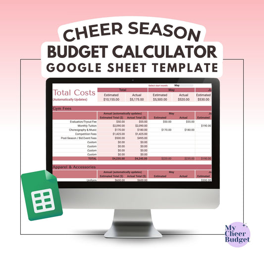My Cheer Budget, Rose Garden | Google Sheets Template