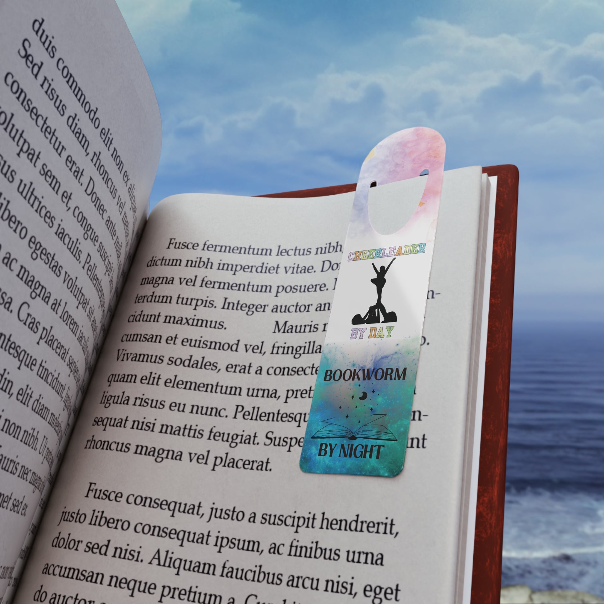 cheerleader bookworm metal bookmark