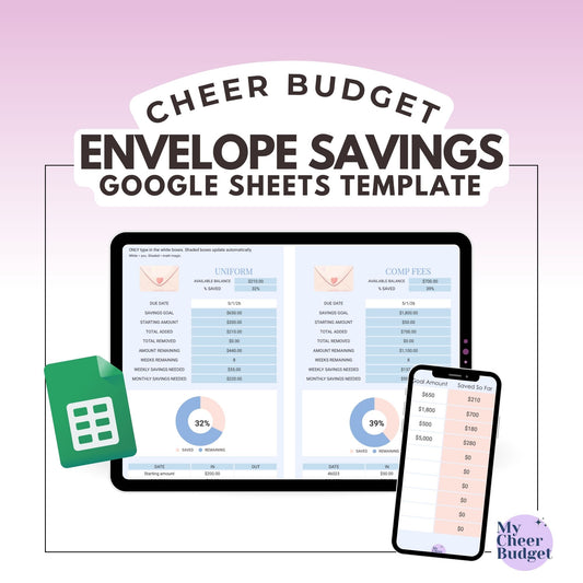 Digital Envelope Savings, Wildflower | Google Sheets Template
