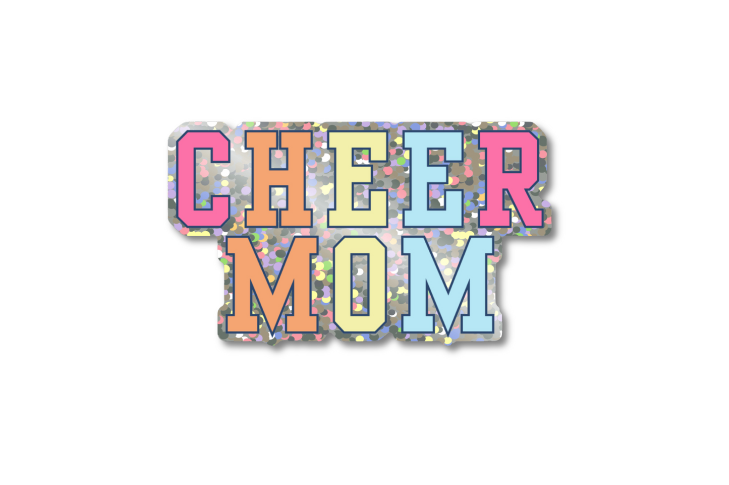 cheer mom glitter vinyl sticker