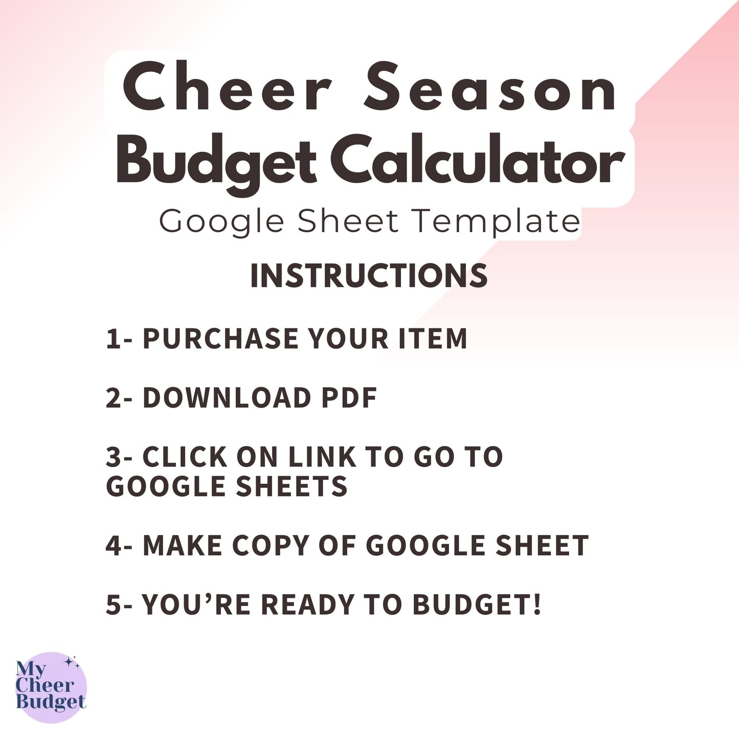 My Cheer Budget, Rose Garden | Google Sheets Template