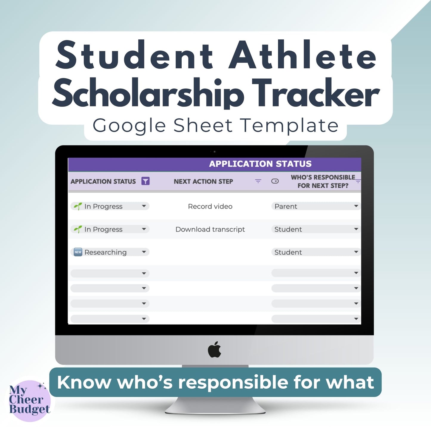 Scholarship Tracker for Student Athletes - Google Sheets Template