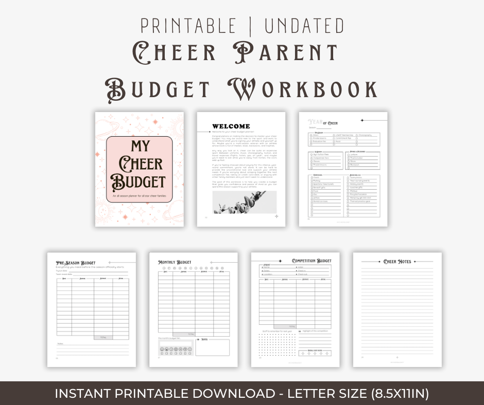 Boho Mystical Cheer Parent Budget Workbook | Digital Download