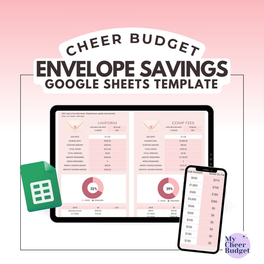 Digital Envelope Savings, Rose Garden | Google Sheets Template