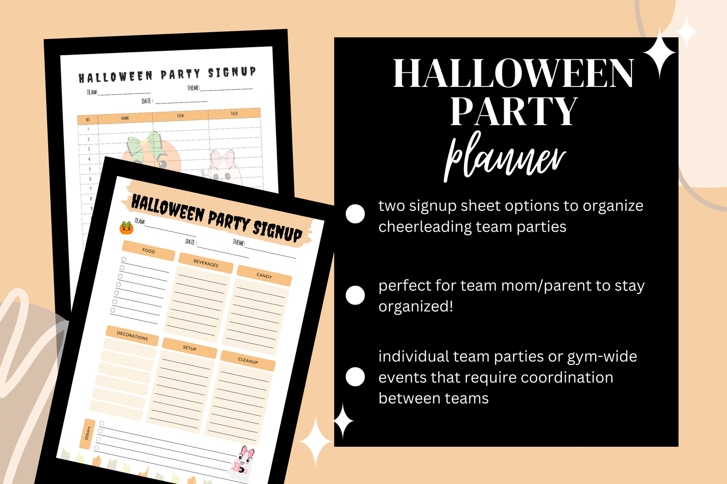 Halloween Party Planning Signup Sheet | Digital Download