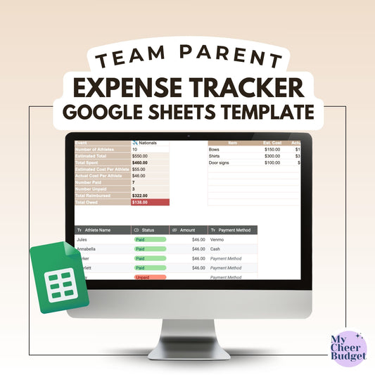 Team Parent Expense Tracker, Driftwood | Google Sheets Template