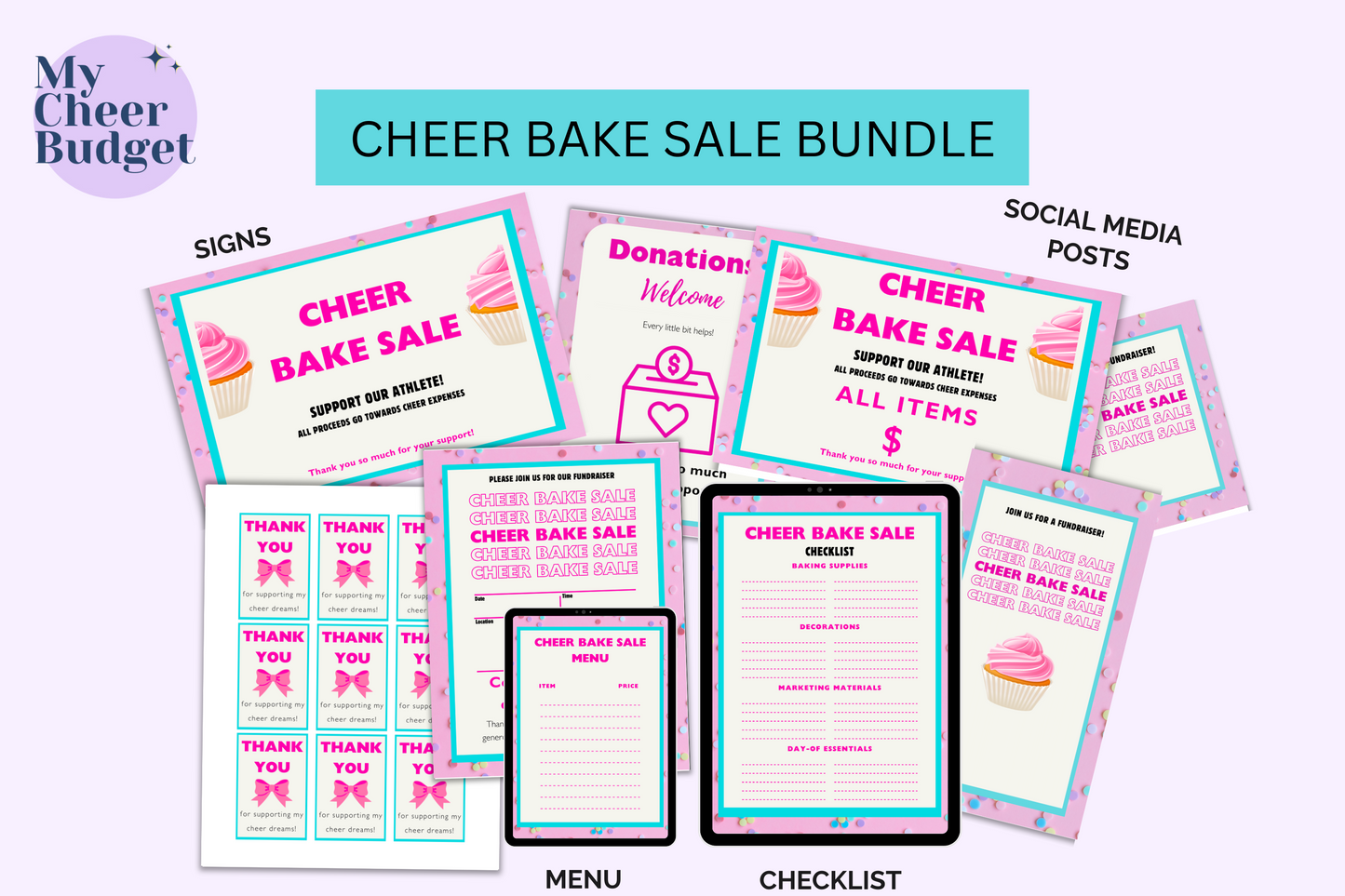 bake sale printable individual cheerleading fundraiser