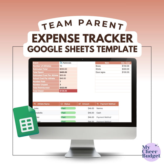 Team Parent Expense Tracker, Terra Cotta | Google Sheets Template