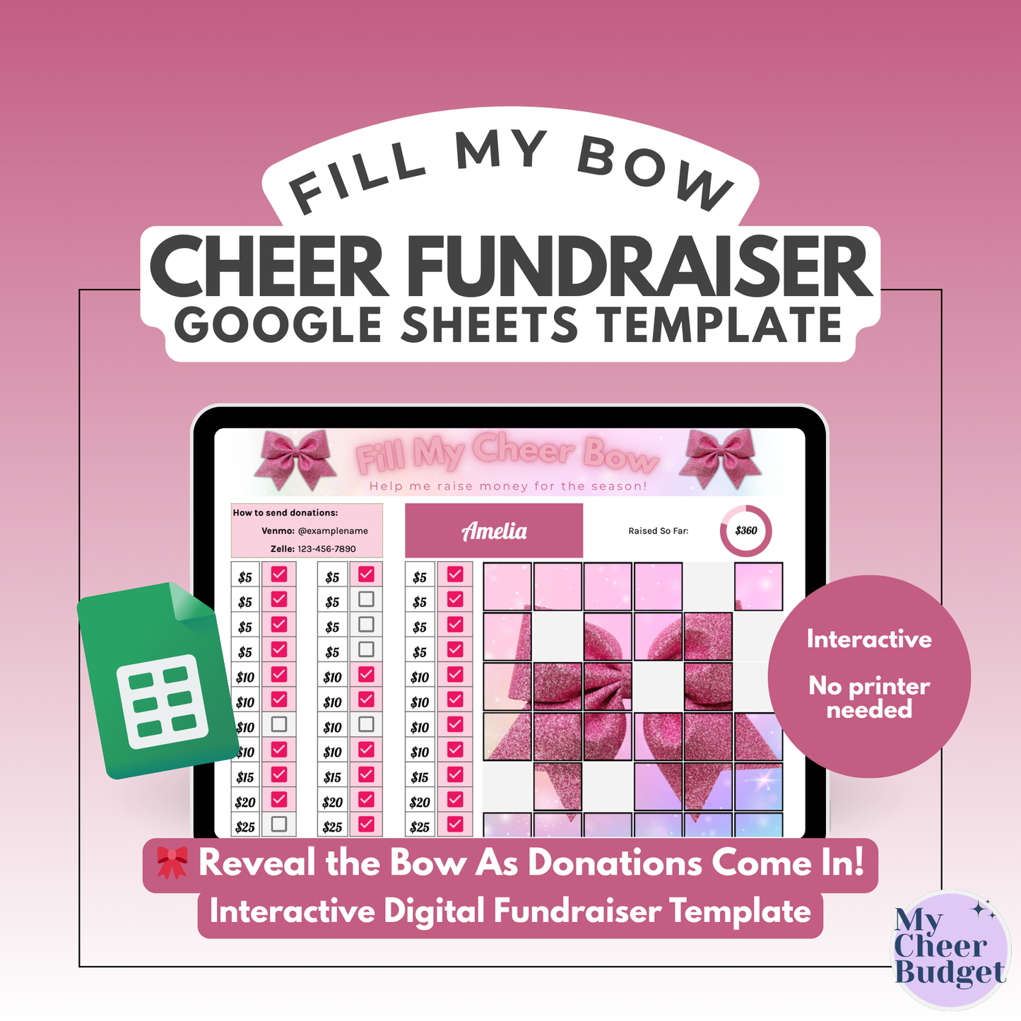 Fill My Bow Fundraiser | Google Sheets Template