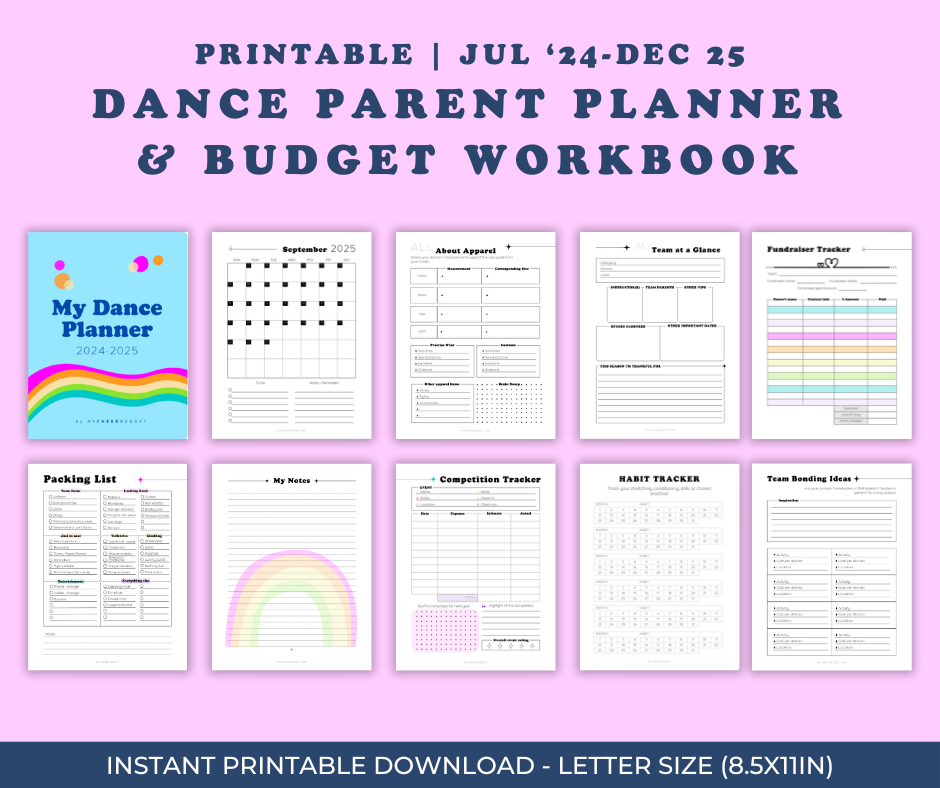 Competition Dance Parent Planner 2024-2025 | Digital Download