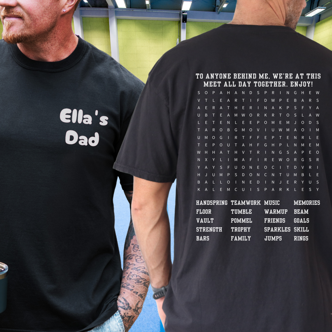 Gymnastics Meet Word Search - Personalized Premium T-shirt