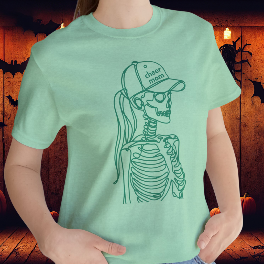 Cheer Mom Summerween Skeleton T-Shirt