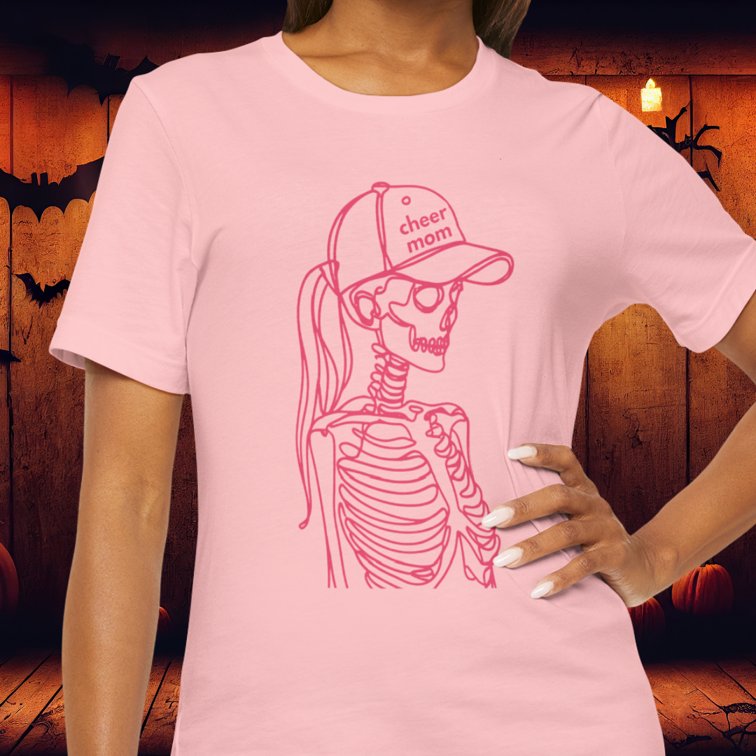 Cheer Mom Summerween Skeleton T-Shirt