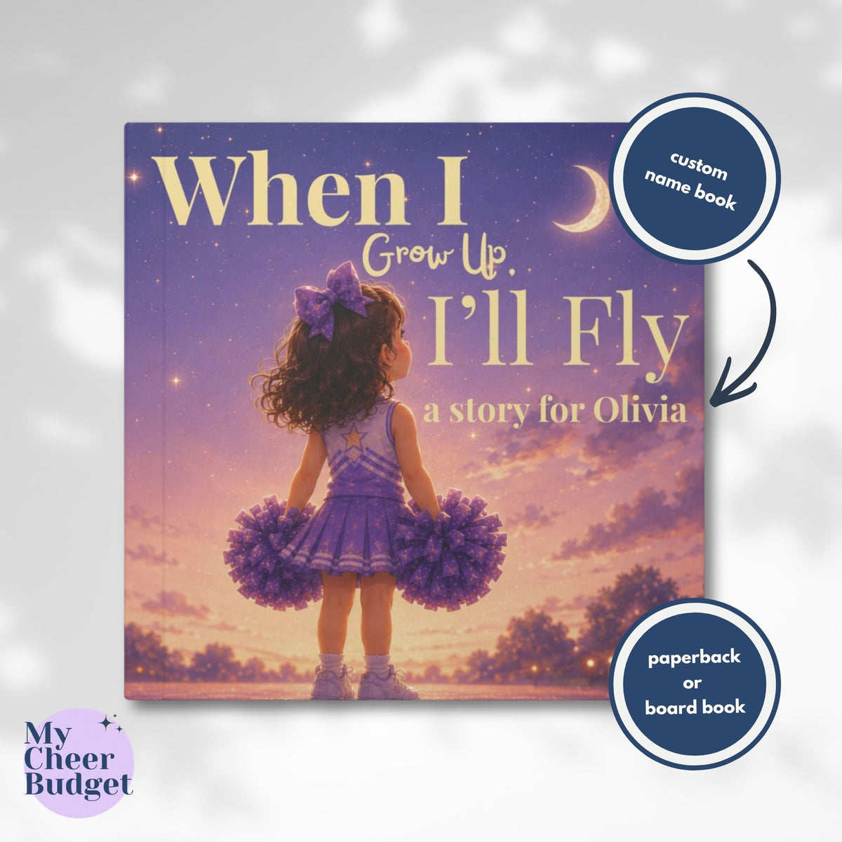Personalized Cheerleading Bedtime Story - Board Book or Paperback
