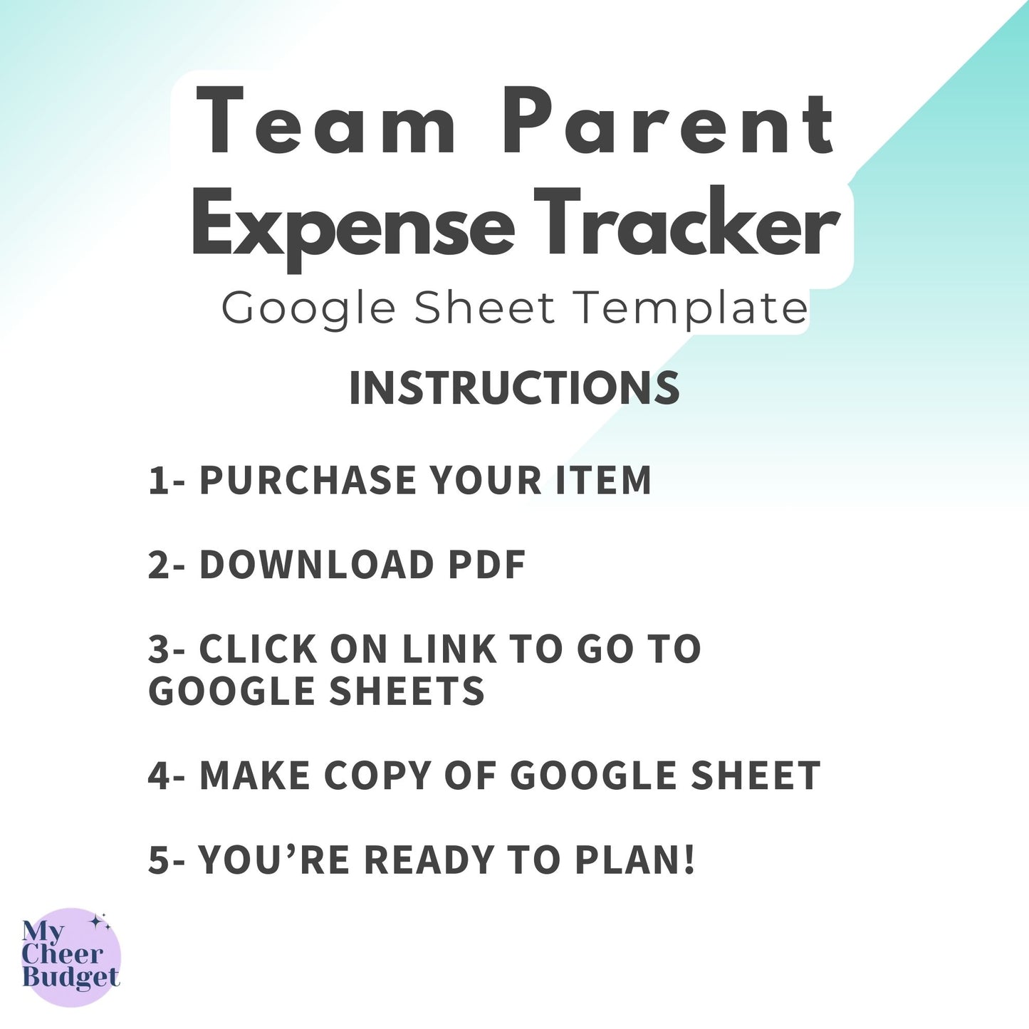 Team Parent Expense Tracker, Ocean | Google Sheets Template