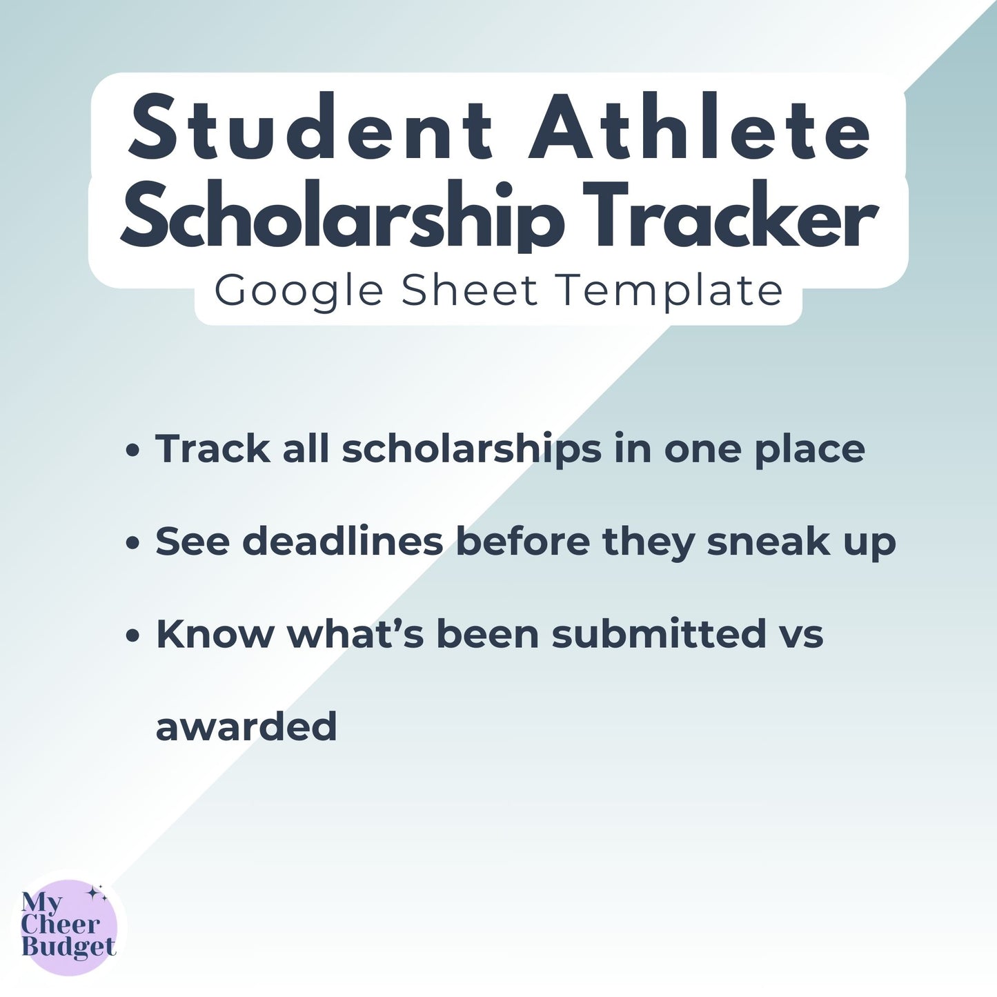 Scholarship Tracker for Student Athletes - Google Sheets Template