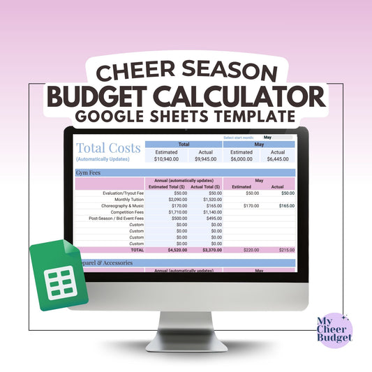 My Cheer Budget, Wildflower | Google Sheets Template