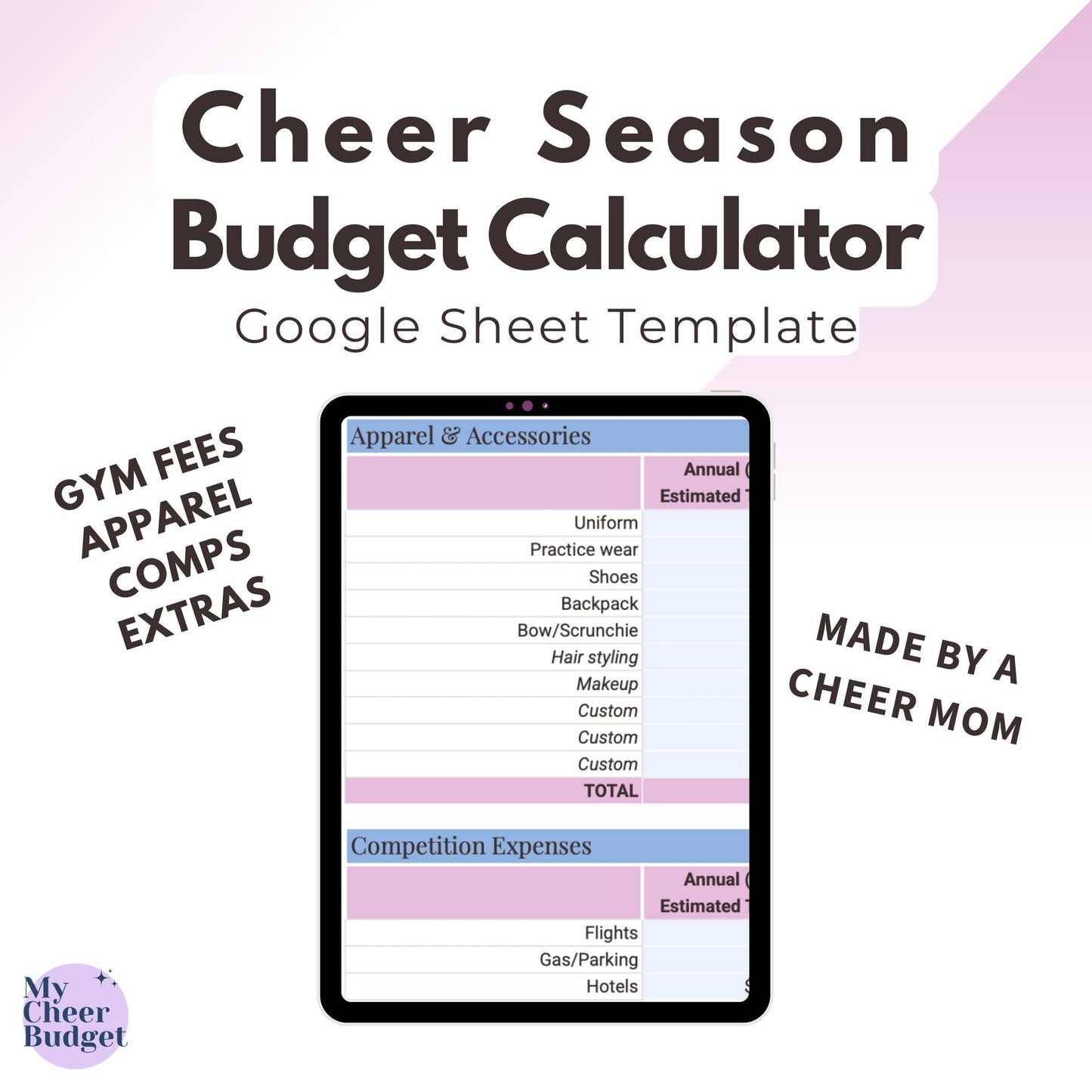 My Cheer Budget, Wildflower | Google Sheets Template