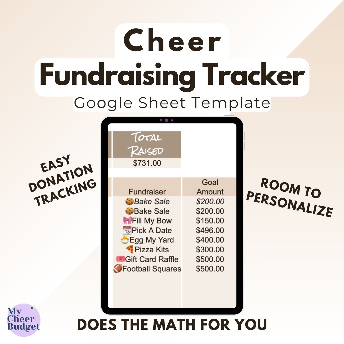 Fundraising Tracker, Driftwood | Google Sheets Template