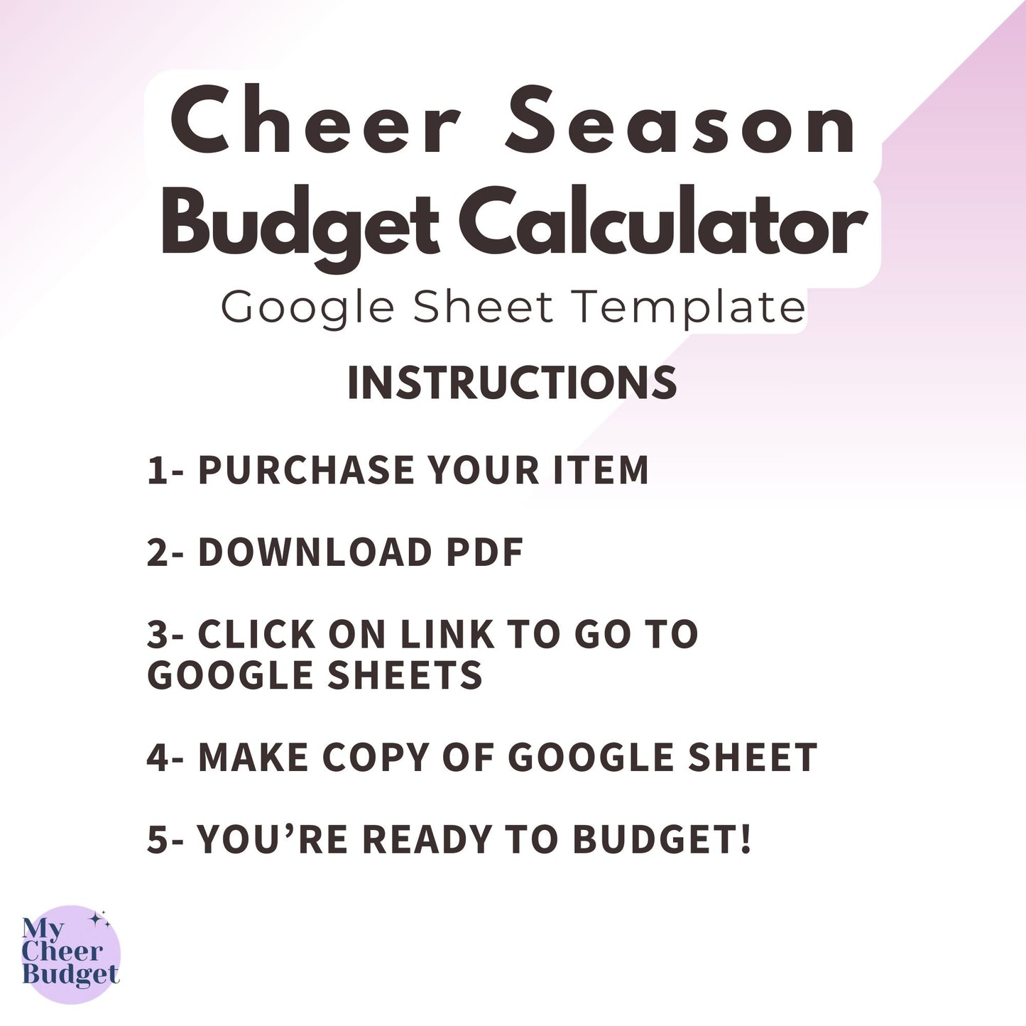 My Cheer Budget, Wildflower | Google Sheets Template