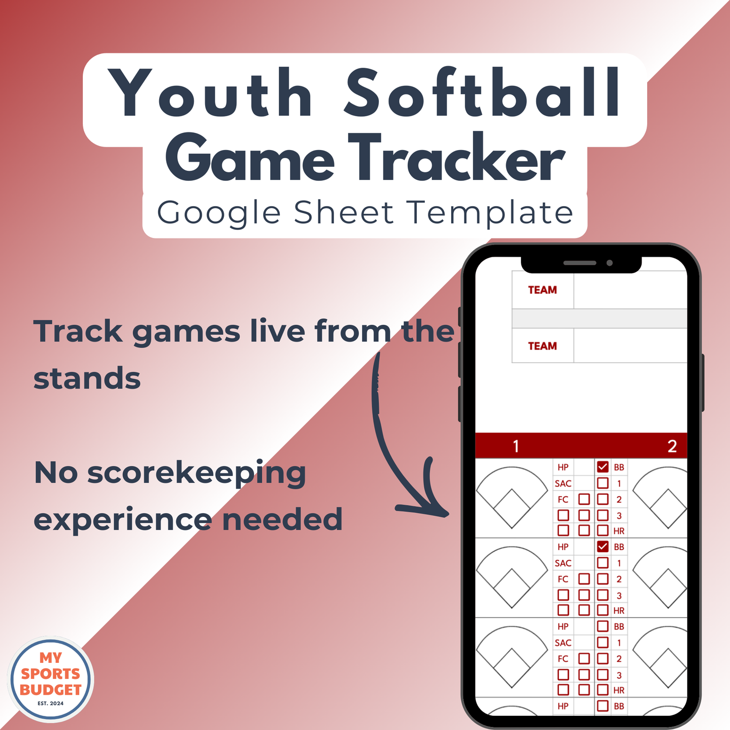Youth Softball Scorekeeping | Google Sheets Template