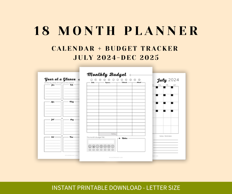 printable 2024-2025 planner for cheer moms with dirty martini theme digital download 