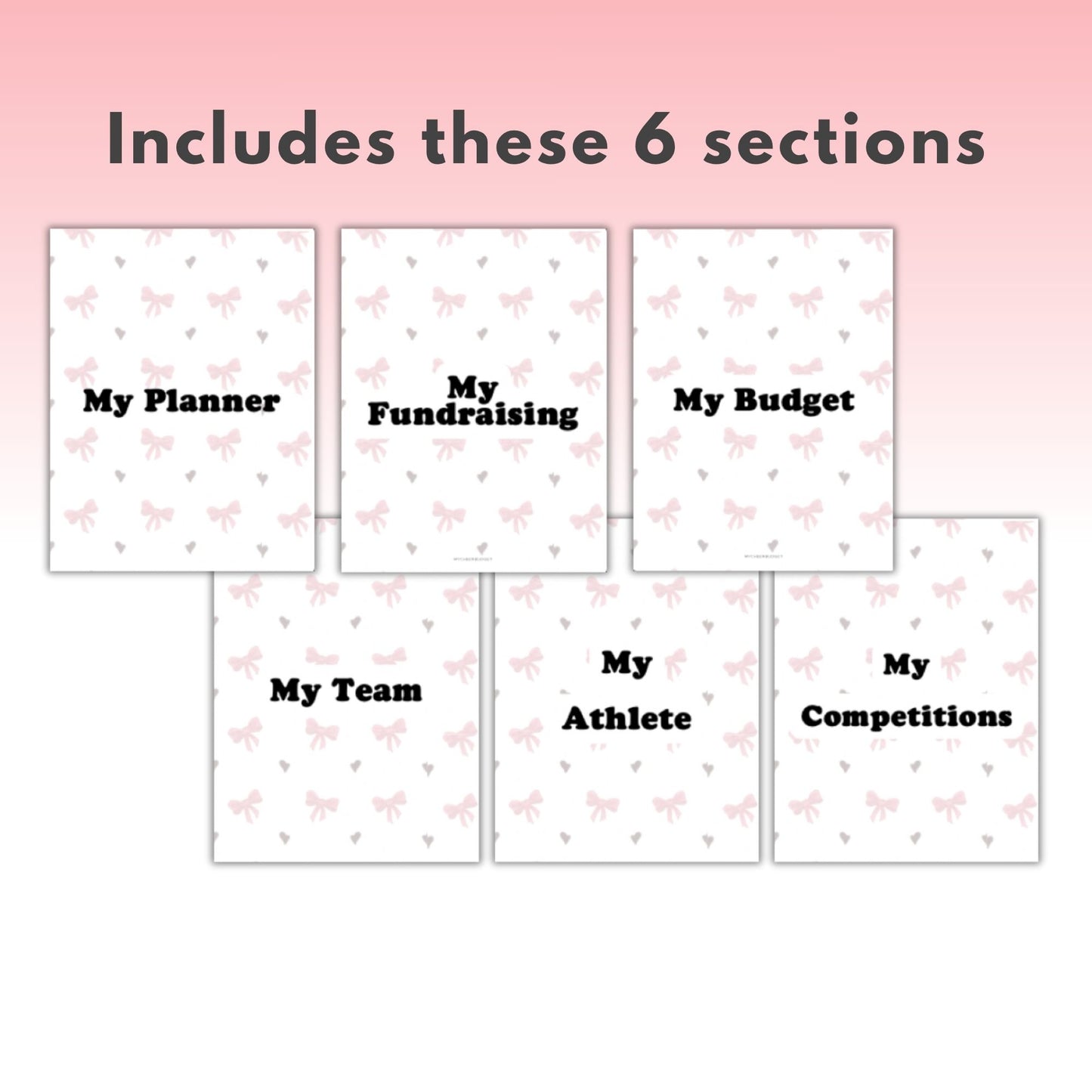 Pink Bows Undated Planner | Digital Download