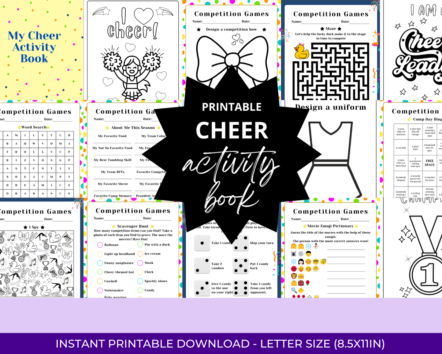 printable cheer activity book for cheerleaders