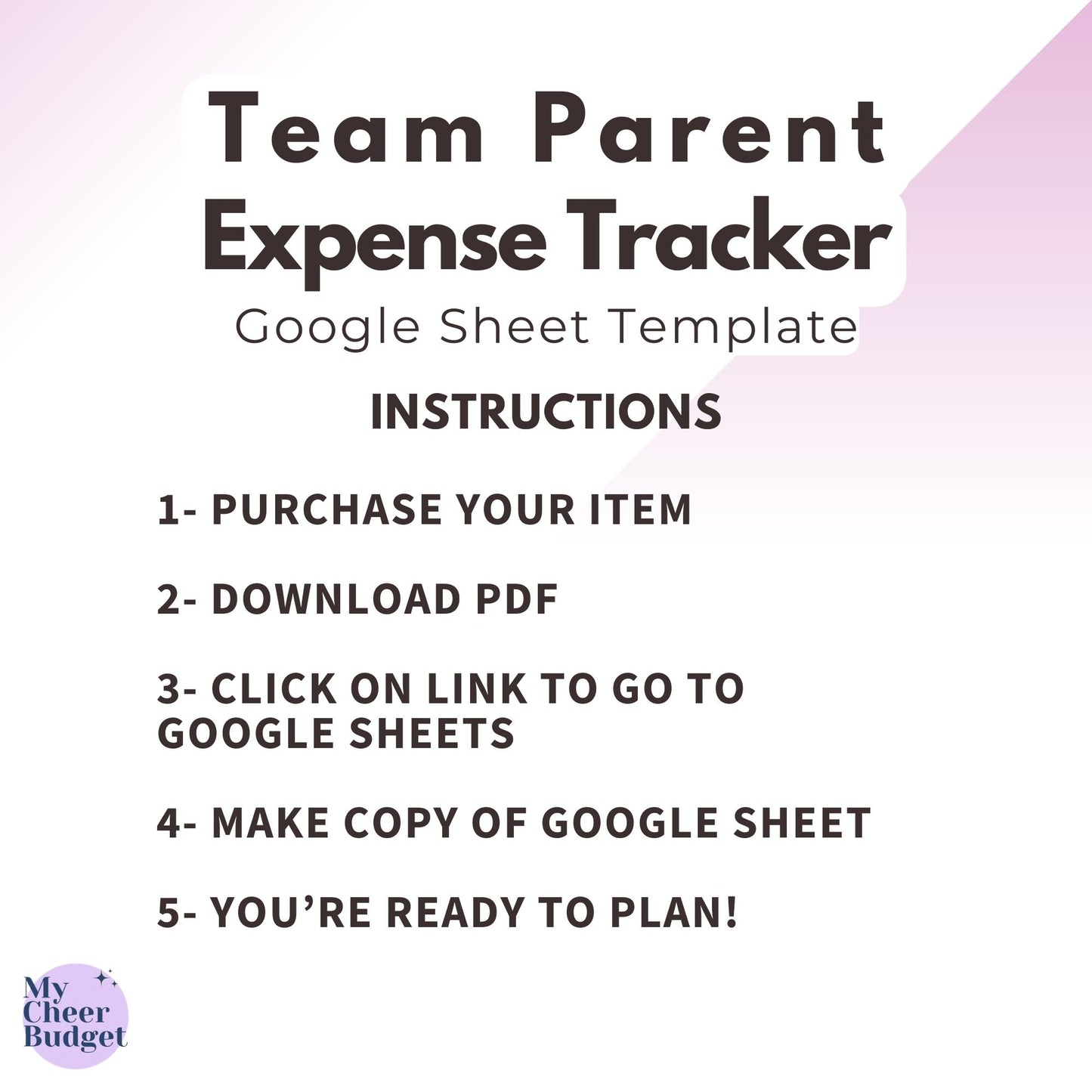 Team Parent Expense Tracker, Wildflower | Google Sheets Template