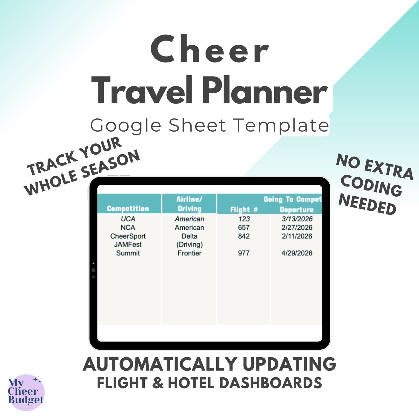 Cheer Travel Planner, Ocean | Google Sheets Template